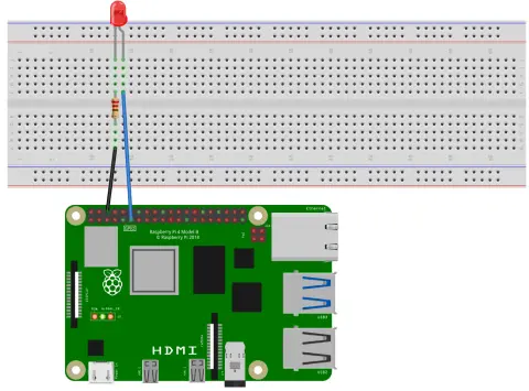 Circuit Diagram for Blinking an LED